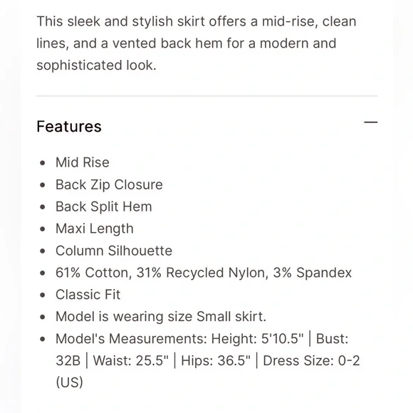 NWT St. Agni Minimal Column Skirt - Picture 5 of 16